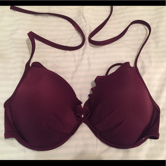 maroon push up bikini
